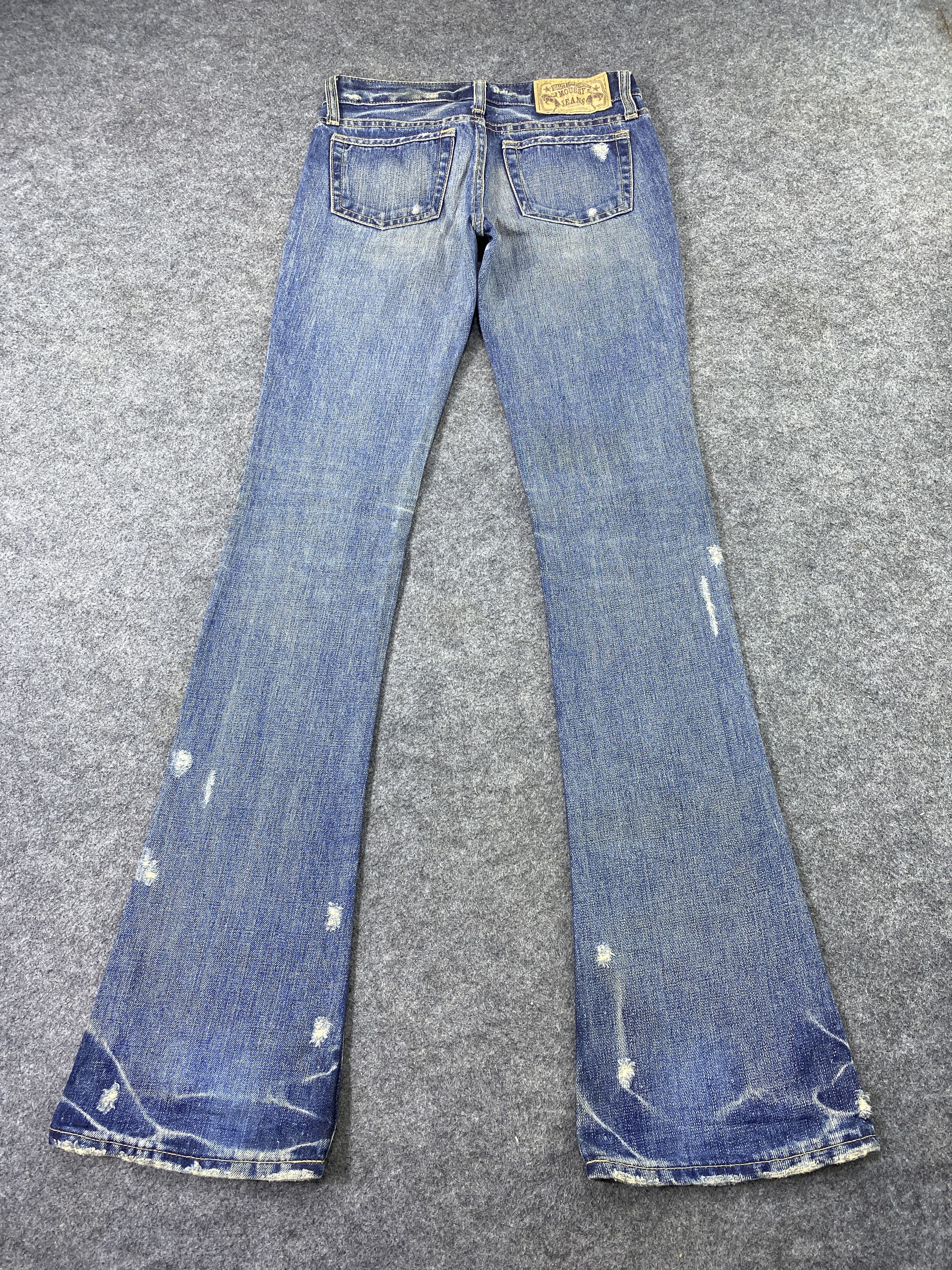 Japanese Brand Moussy Distressed Flare Blue Wash Jeans- J1106 Size 27" / US 4 / IT 40 - 4 Thumbnail