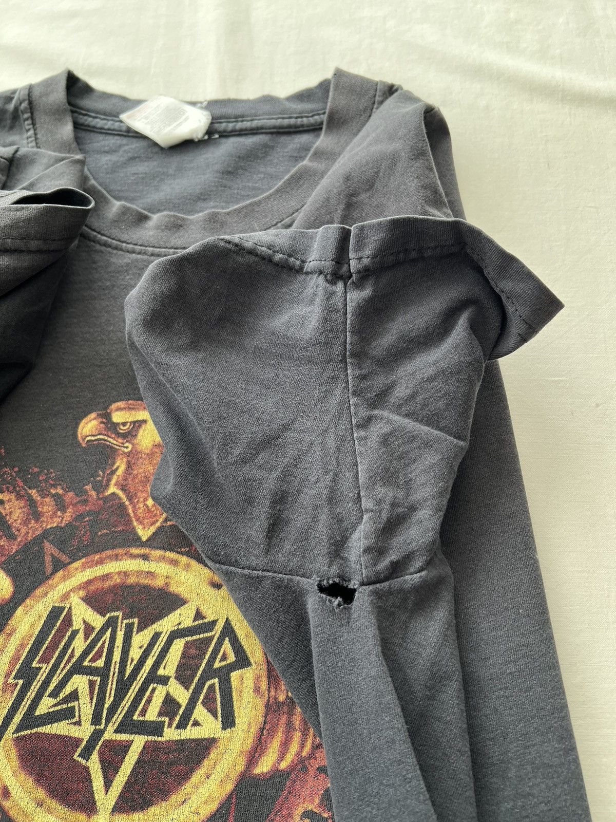 Band Tees Vintage 2000s Slayer Eagle Metal Band Y2k Black T-shirt Size US XL / EU 56 / 4 - 7 Thumbnail