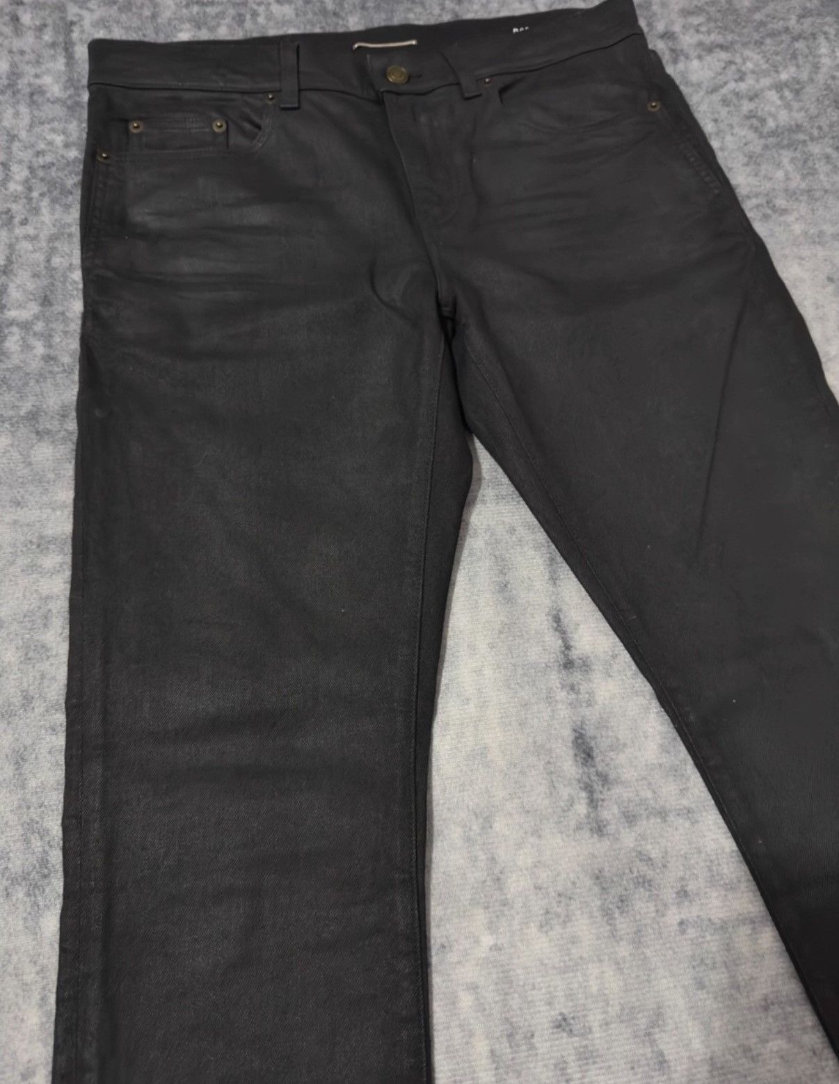 Saint Laurent Paris Saint Laurent Heavy Coated Waxed Finish Basic Denim Jeans Size US 32 / EU 48 - 3 Thumbnail