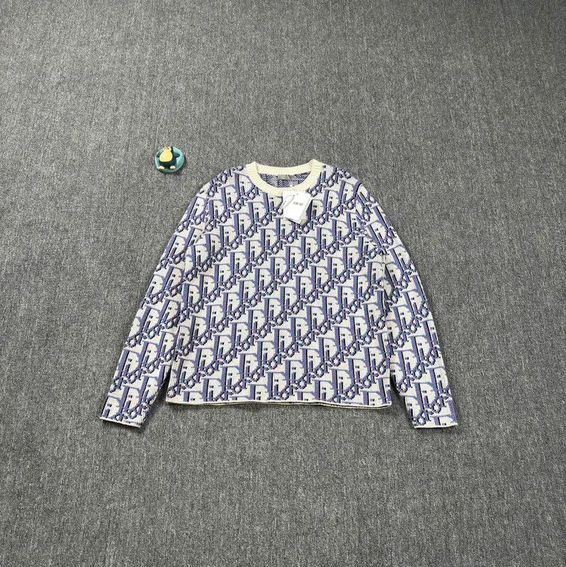Dior Dior Blue Wool Pullover Sweater for Men 0089 Size US XL / EU 56 / 4 - 1 Thumbnail