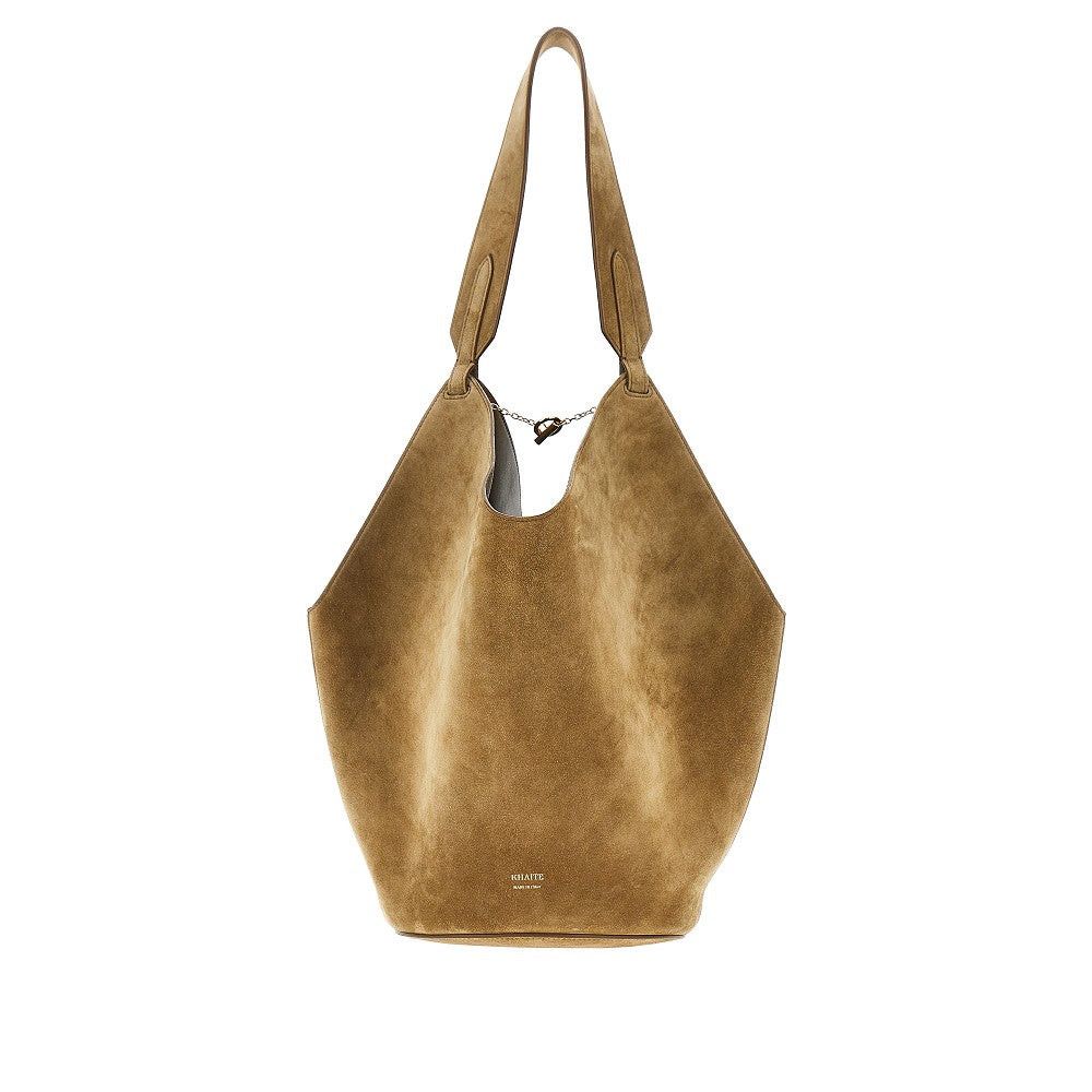 KHAITE Khaite Small Suede Leather Lotus Tote Bag Khaki UNI Women - USA Tariffs Included Size ONE SIZE - 1 Thumbnail