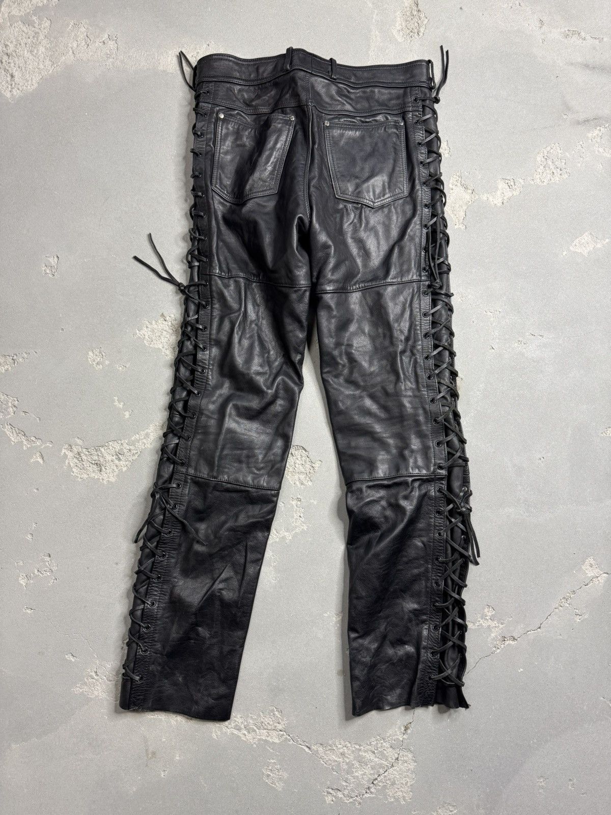 Genuine Leather × Hein Gericke × Vintage Vintage Hein Gericke Faded Leather Travis Scott Style Pants Size US 38 / EU 54 - 4 Thumbnail