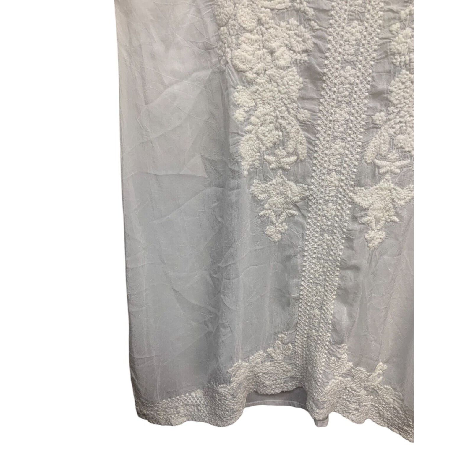 Johnny Was Johnny Was Boho Tunic Womens L White Embroidered Sleeveless Size S / US 4 / IT 40 - 5 Thumbnail