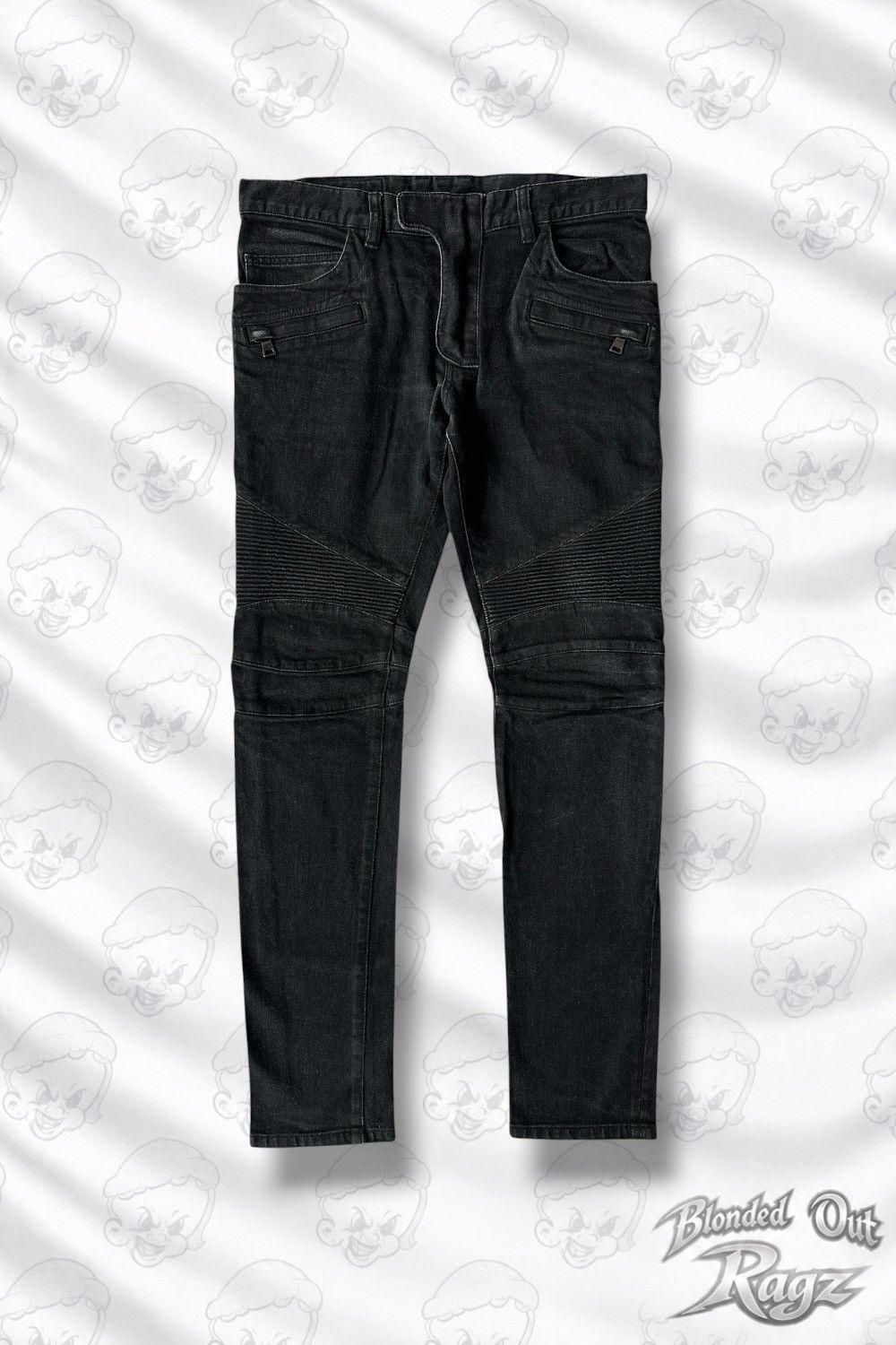 Balmain SS15 Balmain Black Denim Zip Made In Japan Size US 31 - 1 Thumbnail