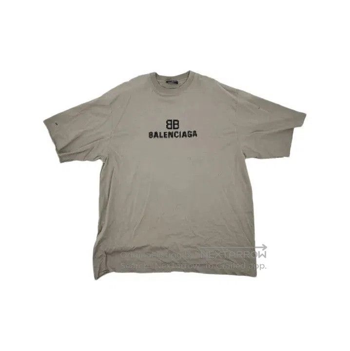 Balenciaga Balenciaga Gray Logo Distressed Short Sleeve T. Size US L / EU 52-54 / 3 - 2 Thumbnail