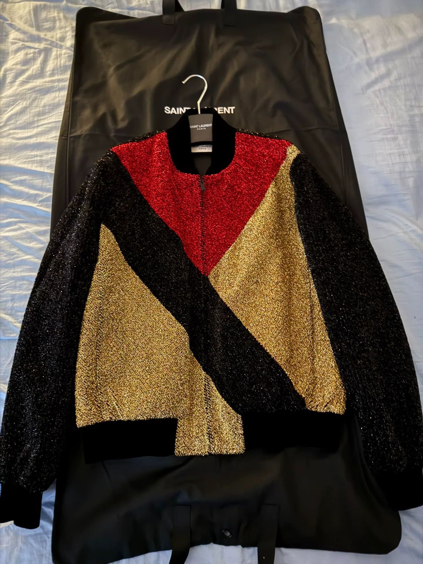 Saint Laurent Paris Saint Laurent Teddy Jacket with Metallic Threads Size US M / EU 48-50 / 2 - 1 Thumbnail