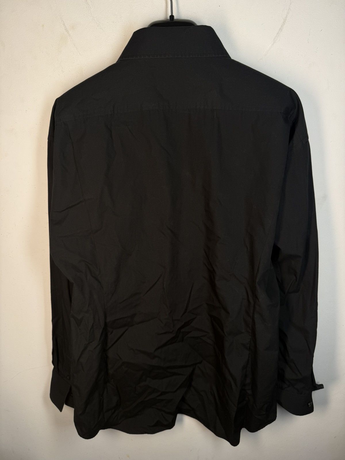 Black YSL Shirt Dress Collar Logo Yves Saint Laurent