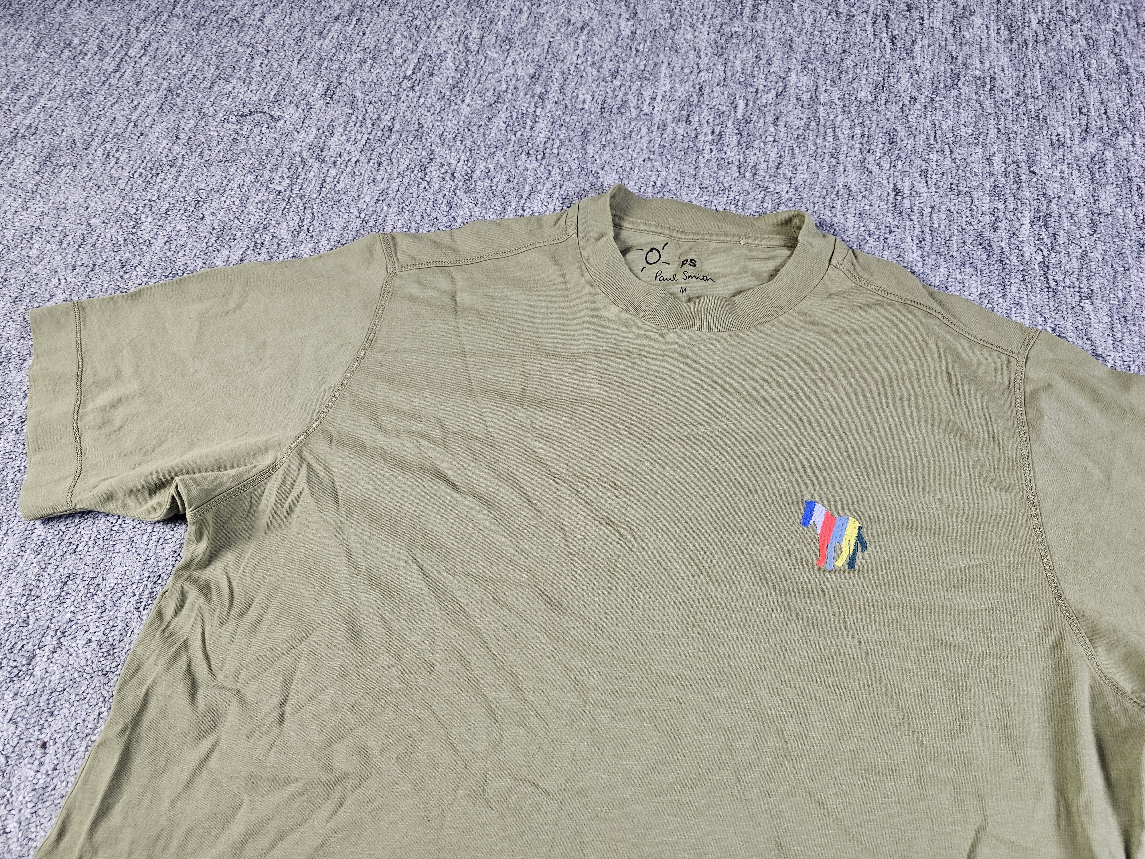 Paul Smith Paul Smith Zebra Logo Organic Cotton Tee Olive Green Men M Size US M / EU 48-50 / 2 - 2 Thumbnail