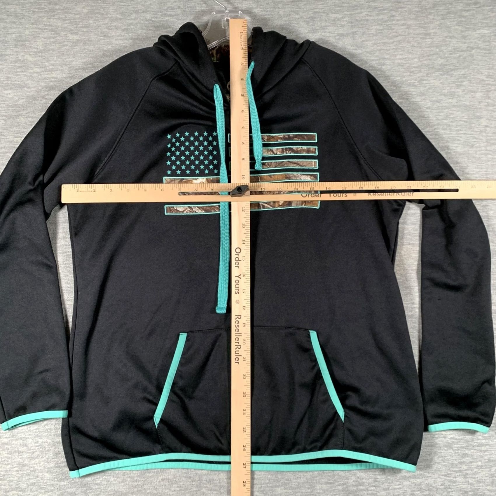 Realtree Realtree Hoodie Mens L Black Pullover Graphic Print American Flag Camo Hunting Size US L / EU 52-54 / 3 - 6 Thumbnail