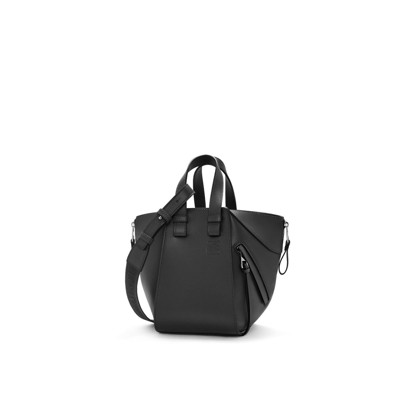 Loewe LOEWE Hammock Compact $3500 Black Satin/Leather Handbag New Size ONE SIZE - 2 Thumbnail