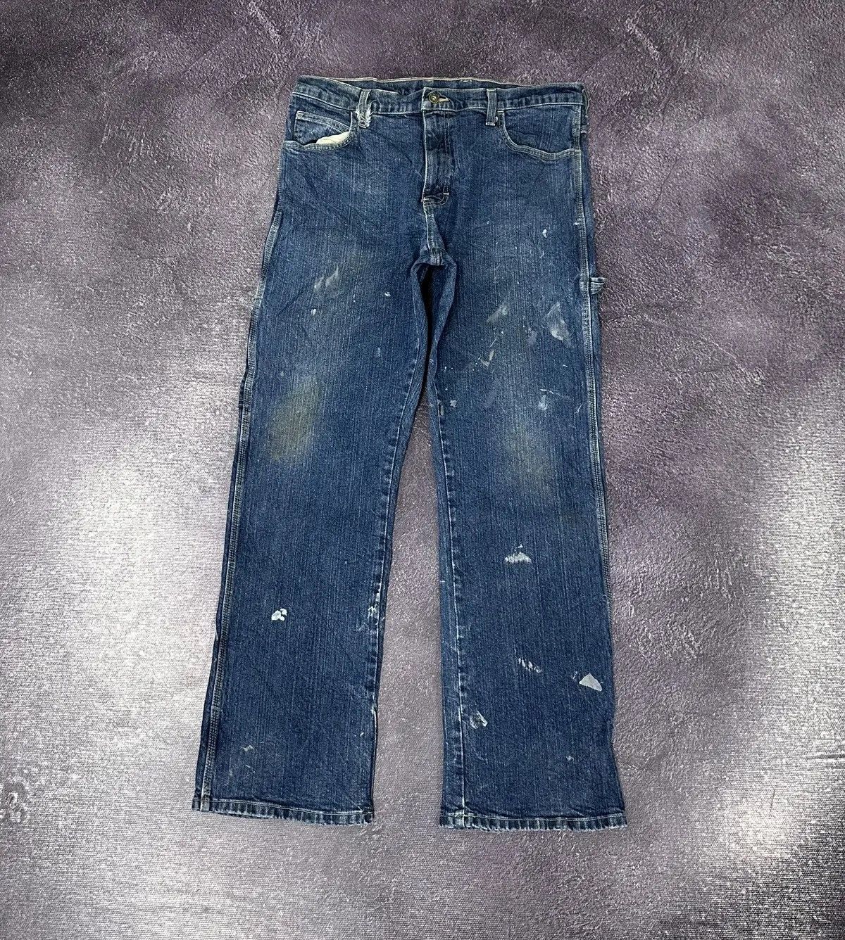 Dickies × Vintage Vintage Dickies Blue Painted Work Hype Denim Jeans Size US 33 - 2 Thumbnail