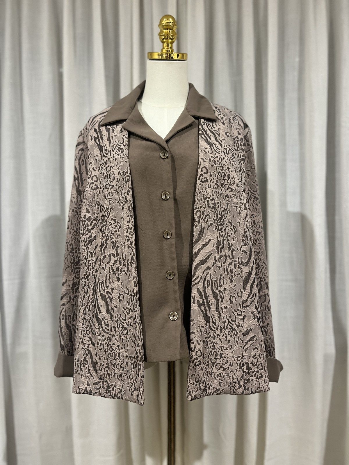 Other Vintage Miss Dorby Faux-Layered Blouse & Blazer Combo Size M / US 6-8 / IT 42-44 - 1 Thumbnail