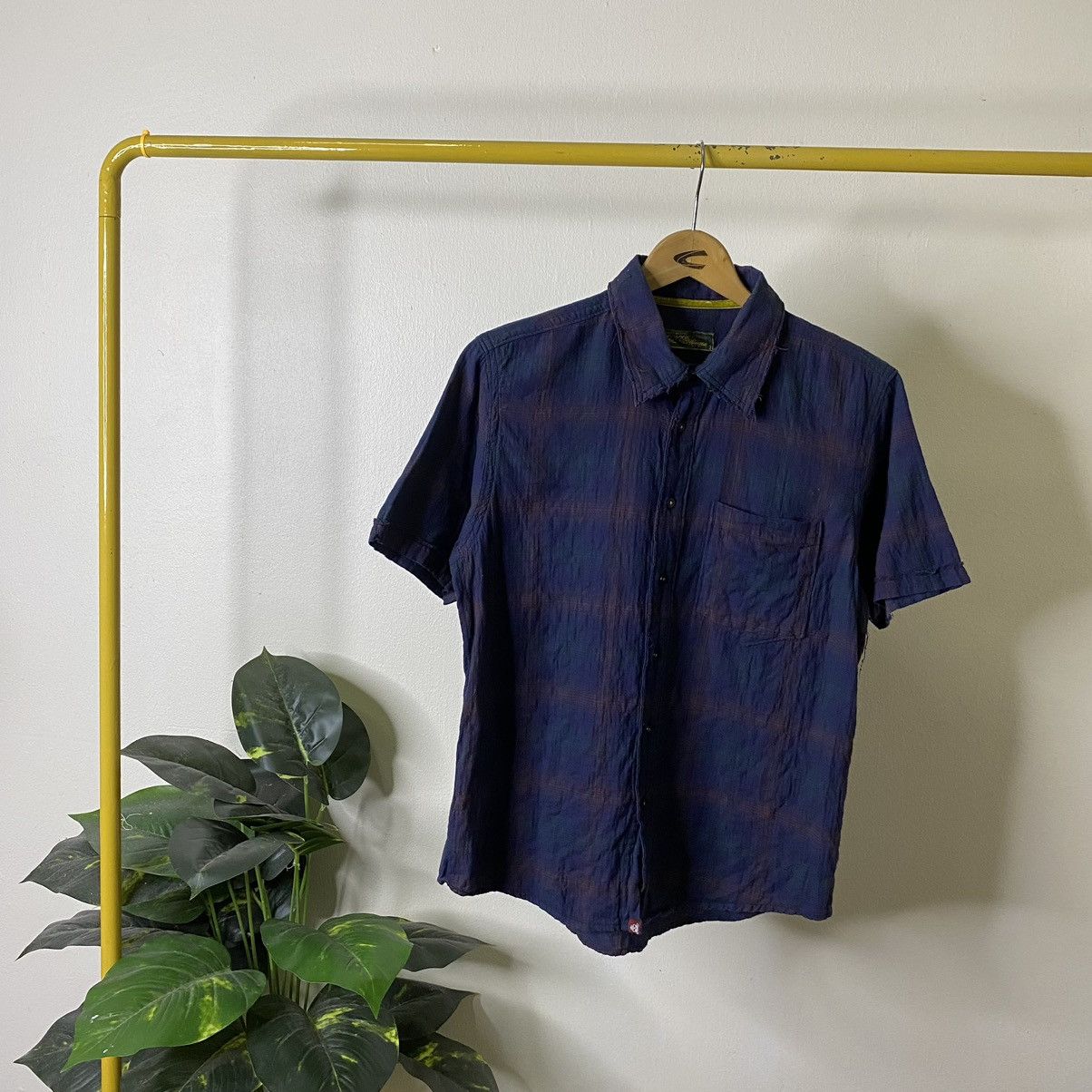 Japanese Brand 291295 Homme Plaid Checkered Button Ups SS Shirt Size US M / EU 48-50 / 2 - 1 Thumbnail