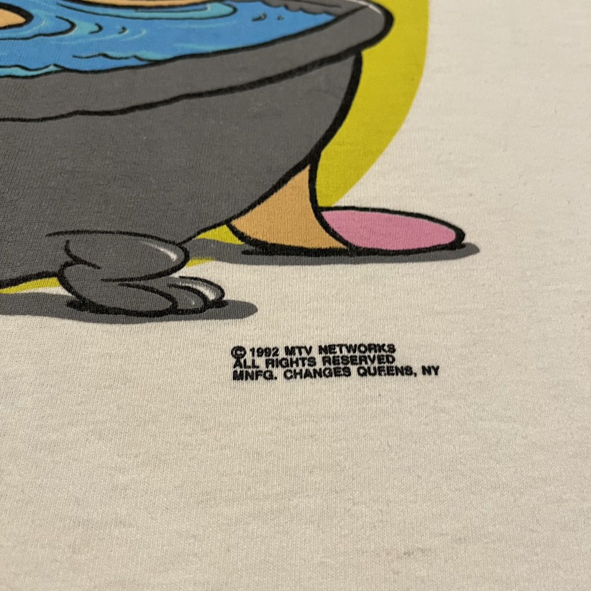 Nickelodeon Vintage 1990s Ren and Stimpy Show Nicktoons Bathtub Logo Tee Size US L / EU 52-54 / 3 - 4 Thumbnail