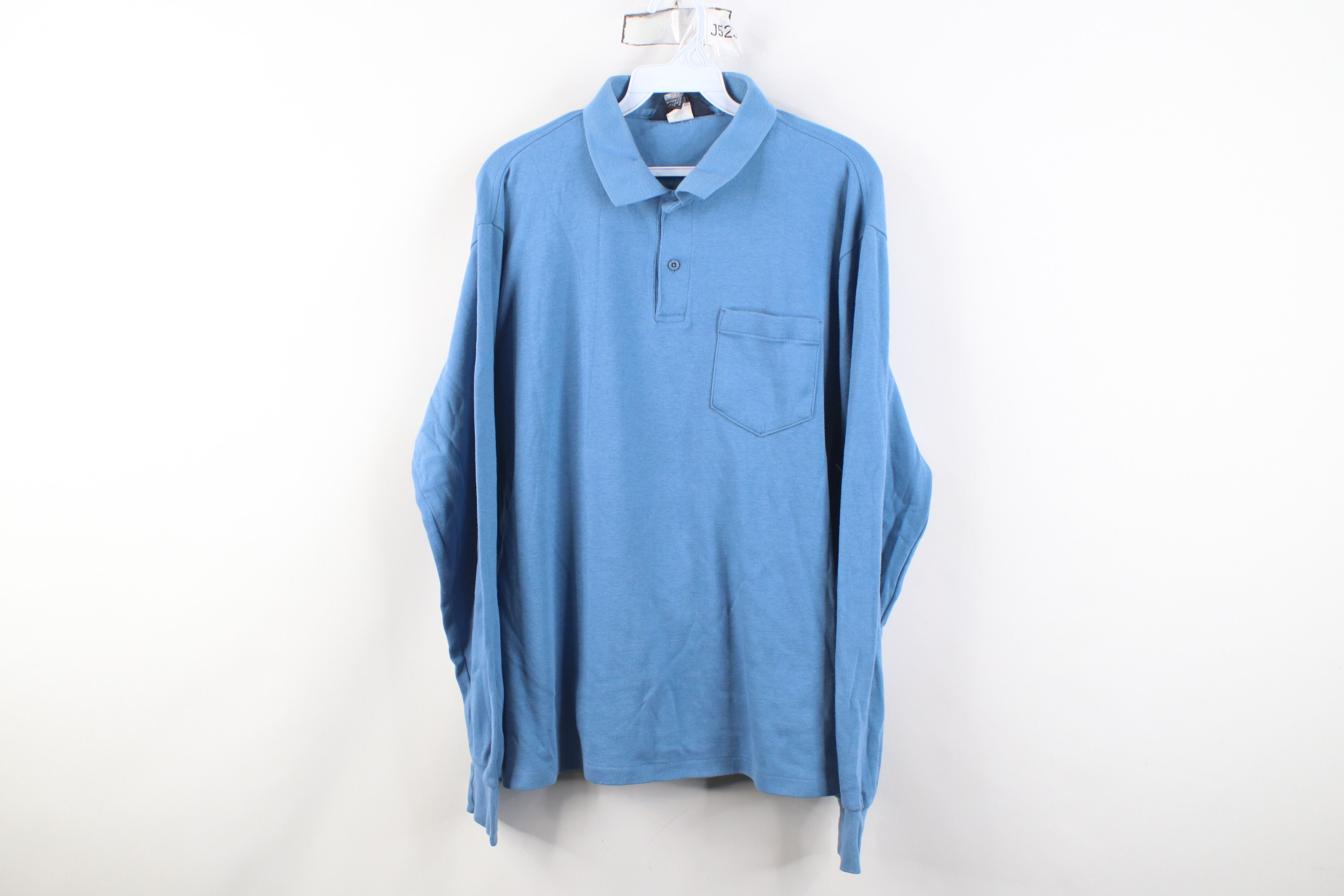 Lands' End Vintage 90s Lands End Cotton Knit Long Sleeve Rugby Polo USA Size US L / EU 52-54 / 3 - 1 Thumbnail