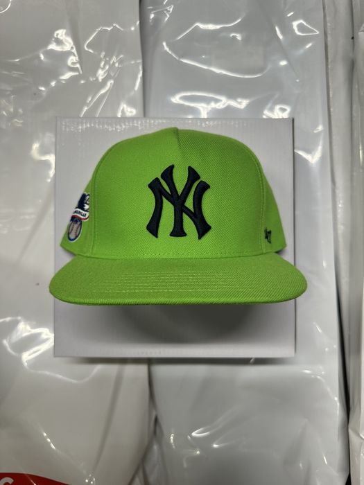 Supreme SS15 Supreme x Yankees x 47 brand Lime 5-panel cap hat