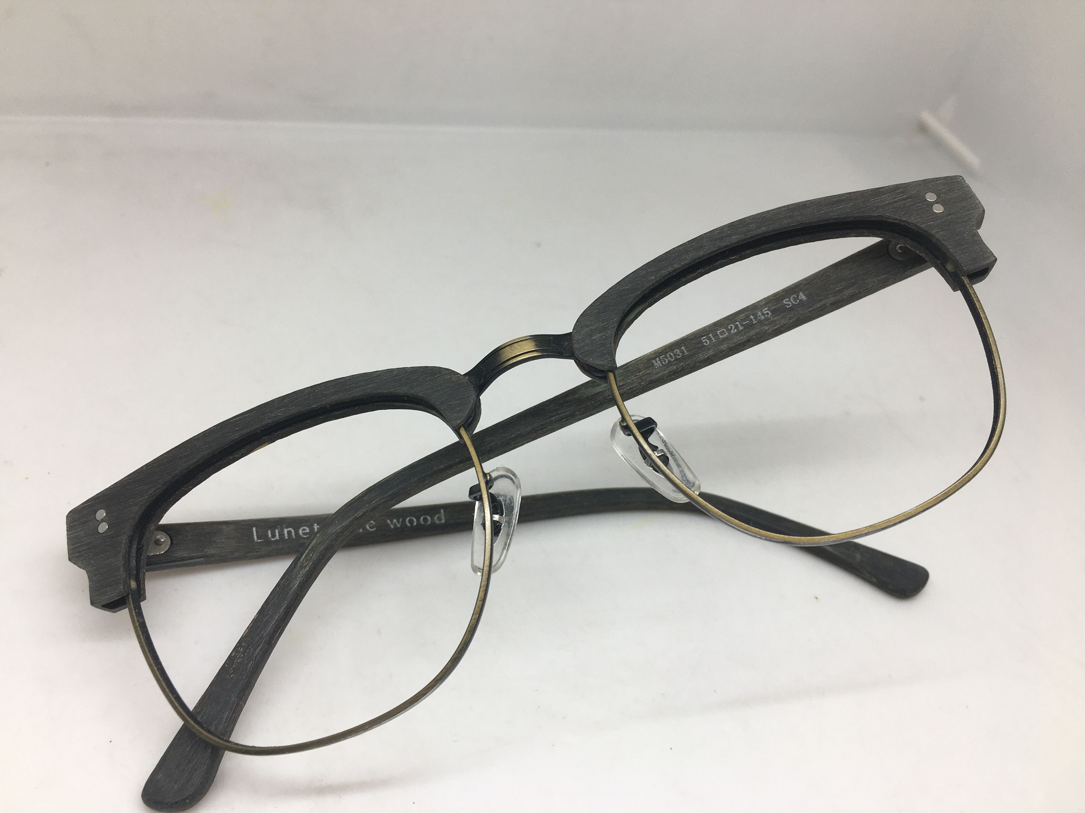 Other Lunetterie Faux Wood Malcolm X Grey Copper RX Eyeglasses Size ONE SIZE - 7 Thumbnail