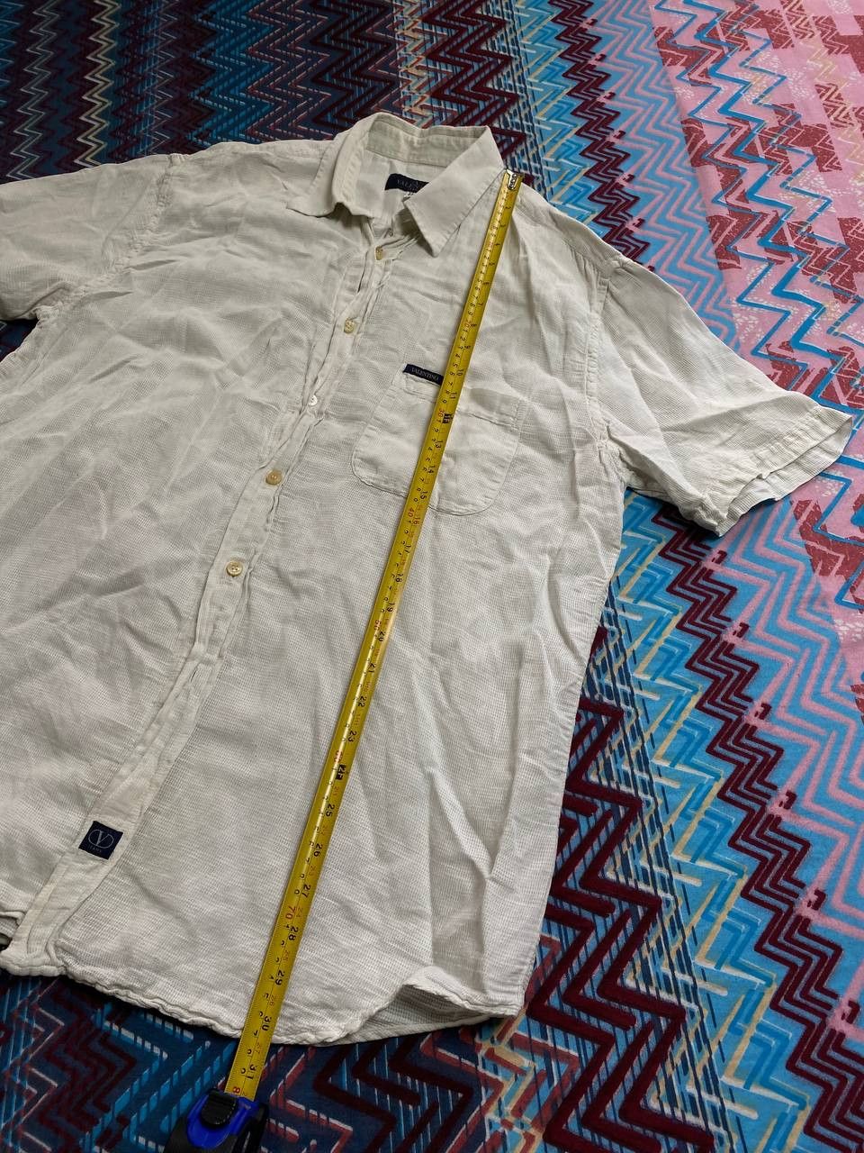Valentino × Vintage Vintage Valentino Light Blue Pocket Logo Button Up Shirt Size US XL / EU 56 / 4 - 13 Thumbnail
