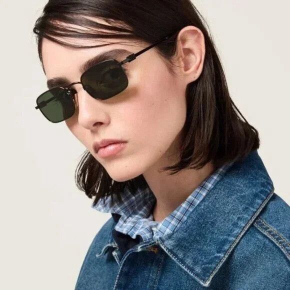 Miu Miu NEW MIU MIU SUNGLASSES MUA53S 1AB1I0 BLACK WOMEN MU A53S SMU Size ONE SIZE - 1 Thumbnail