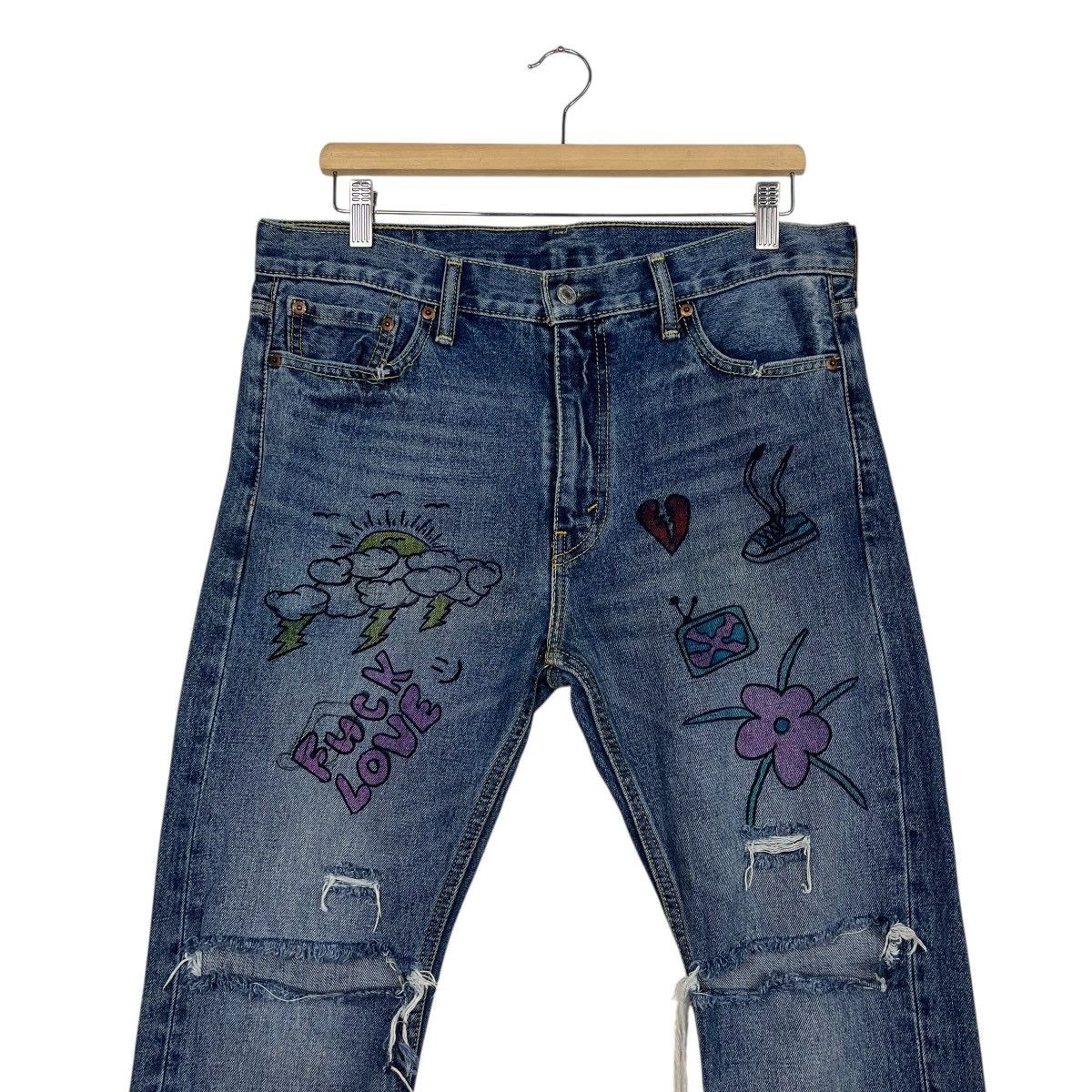 Levi's Vintage Levis 510 Custom Art distressed Denim Jeans Size US 34 / EU 50 - 3 Thumbnail