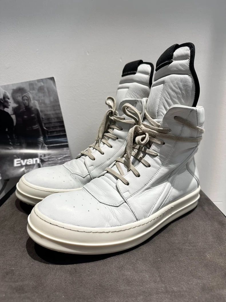 Rick Owens White Geobasket | Grailed