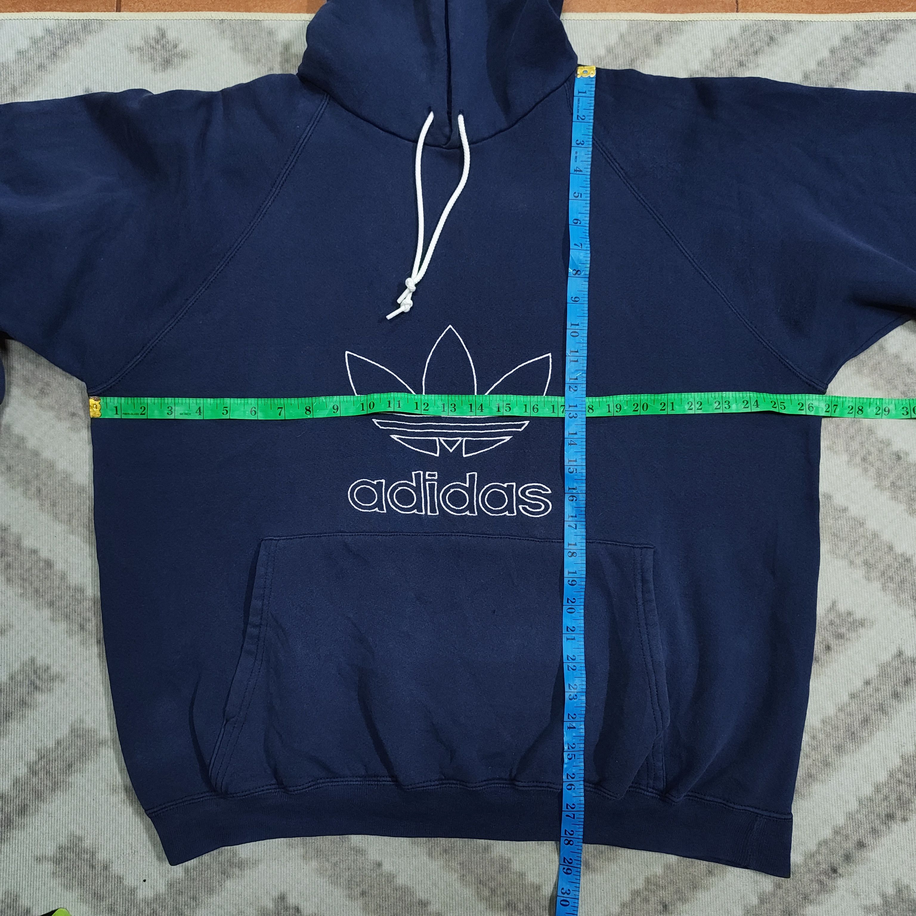 Adidas Vintage 80s/90s ADIDAS Embroidered Trefoil Big Logo Hoodie Size US XL / EU 56 / 4 - 7 Thumbnail