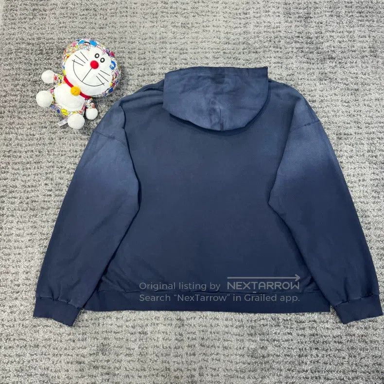 Balenciaga Balenciaga Letter Print Gradient Washed Distressed Hoodie Size US XXL / EU 58 / 5 - 2 Thumbnail