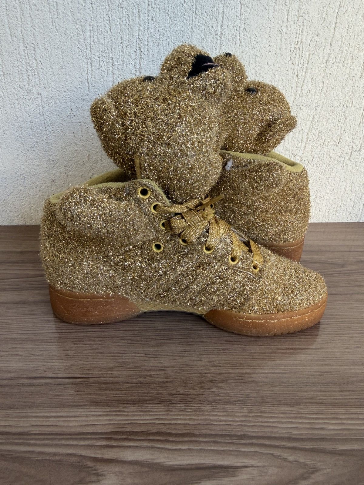 Adidas × Jeremy Scott Teddy bear glitter sneakers Size US 6 / IT 36 - 12 Thumbnail