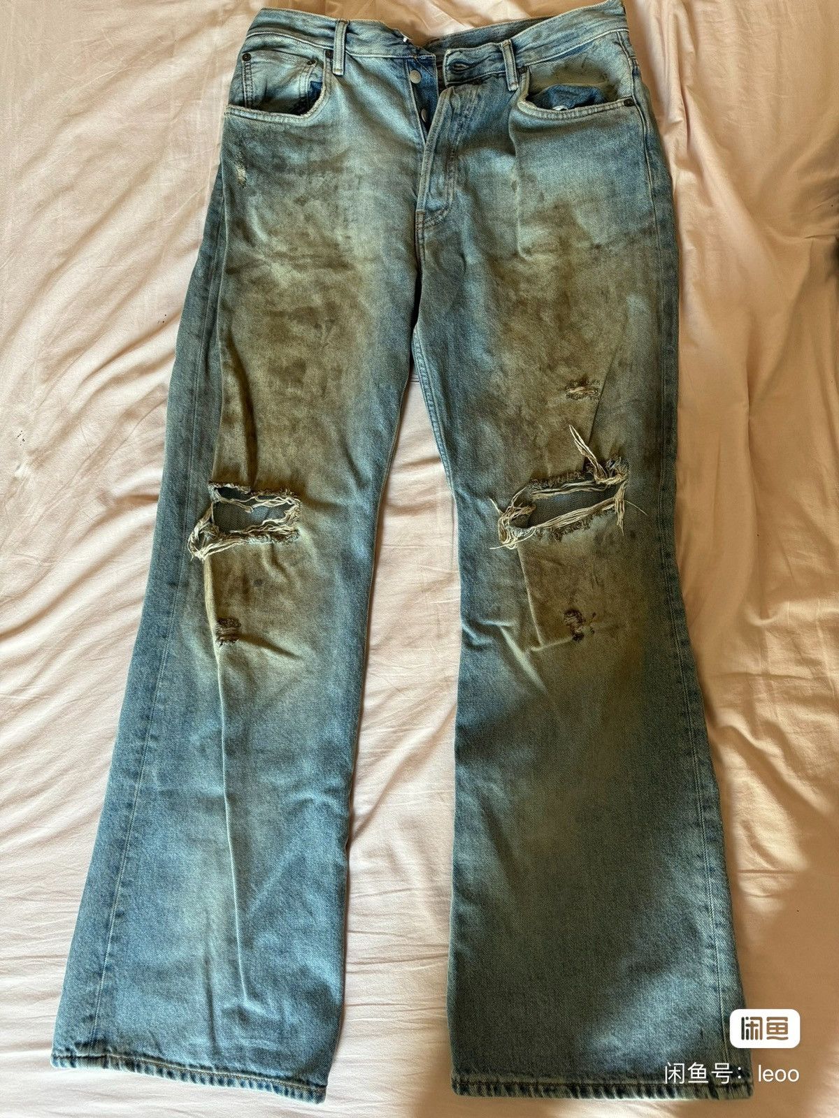 Acne Studios 2021m mud dyed flared jeans