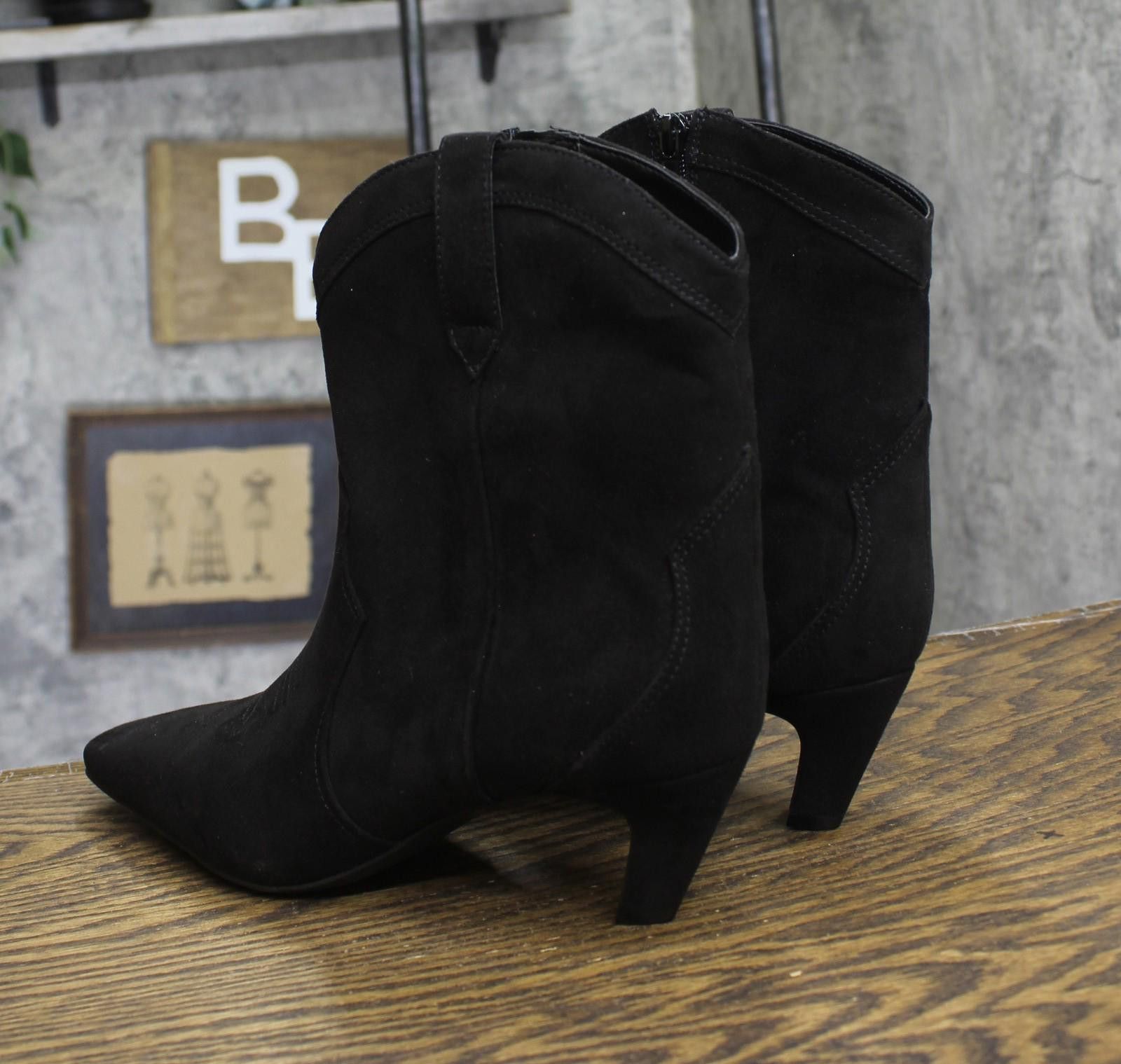 Other Inc International Concepts Booties Black Microsuede 10m Size US 10 / IT 40 - 2 Thumbnail