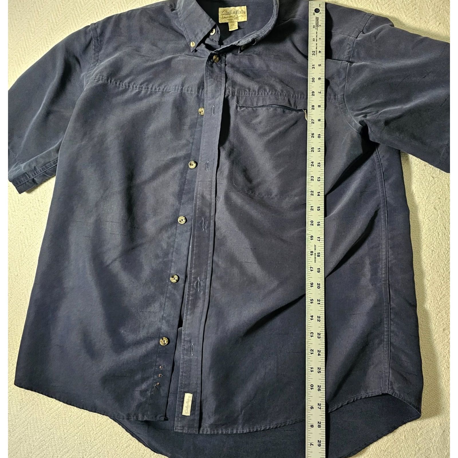 Vintage Cabela's Shirt Men's Large Blue Button-Down Short Sleeve Zipper Pocket Outdoor Size US L / EU 52-54 / 3 - 5 Thumbnail