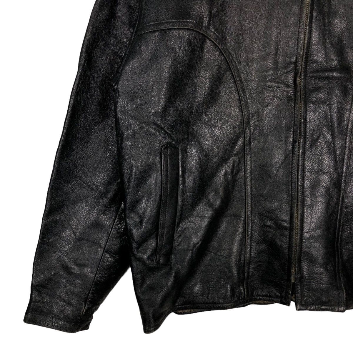 Japanese Brand 🔥90’s Bomber Leather Jacket Iconic Black Hawks Jumper Japan Size US M / EU 48-50 / 2 - 3 Thumbnail