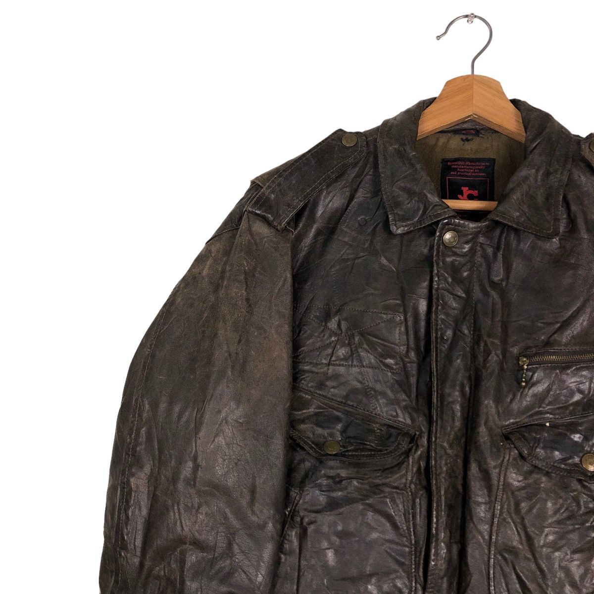 Japanese Brand 🔥Vintage Fly Leather Jacket JC Havard Japan Issey Miyake Size US L / EU 52-54 / 3 - 7 Thumbnail