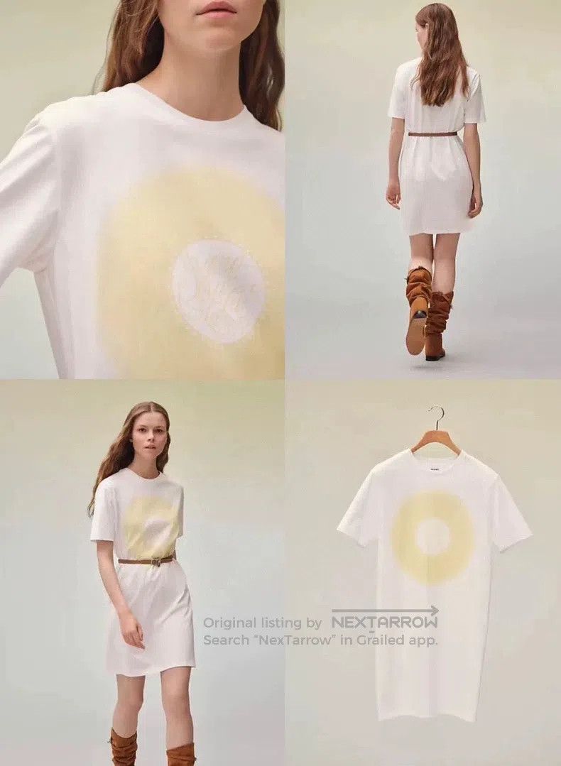 Hermes Hermes Logo Printed Short-Sleeve Dress, Yellow Ombre Size XS / US 0-2 / IT 36-38 - 8 Thumbnail