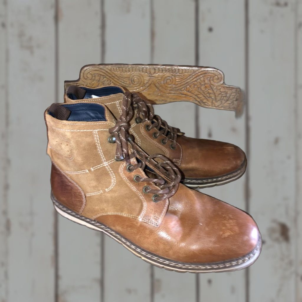 Vintage VINTAGE Crevo Boots Mens 12 Brown Leather Combat Lace Up Drayton CV Lined Casual Size US 12 / EU 45 - 1 Thumbnail