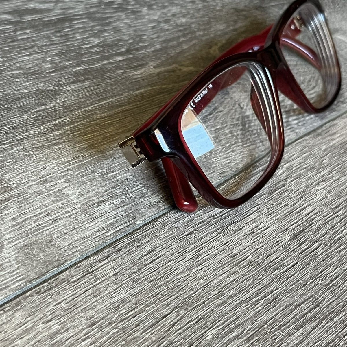 Valentino Vintage Valentino Square Frames Eyeglasses Wine Red V2680 Size ONE SIZE - 8 Thumbnail