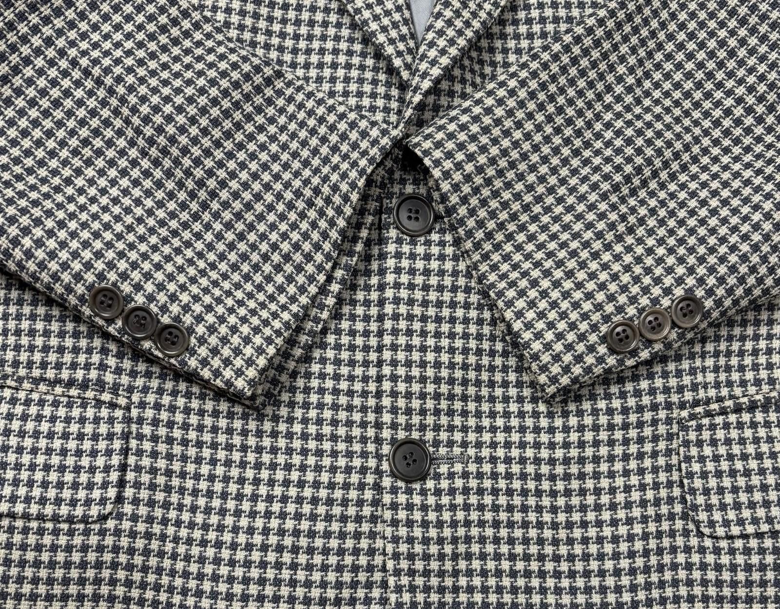 Bloomingdale's Bloomingdales Blazer Jacket Men IT 52 US 42 Wool Houndstooth Size 42R - 5 Thumbnail