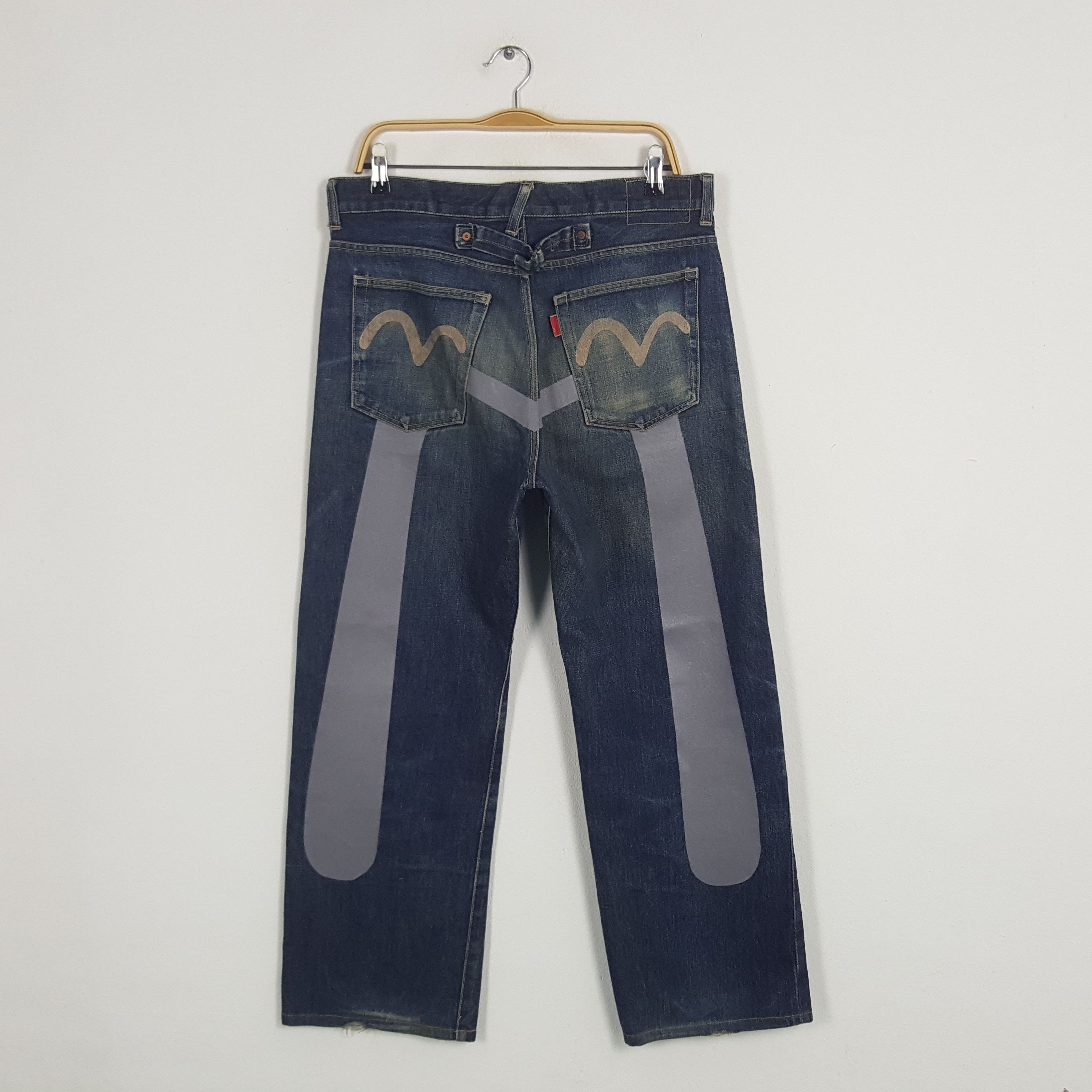 Japanese Brand × Vintage Vintage Evisu Japanese Brand Daicock Custom Art Denim Jeans Size US 33 - 1 Thumbnail
