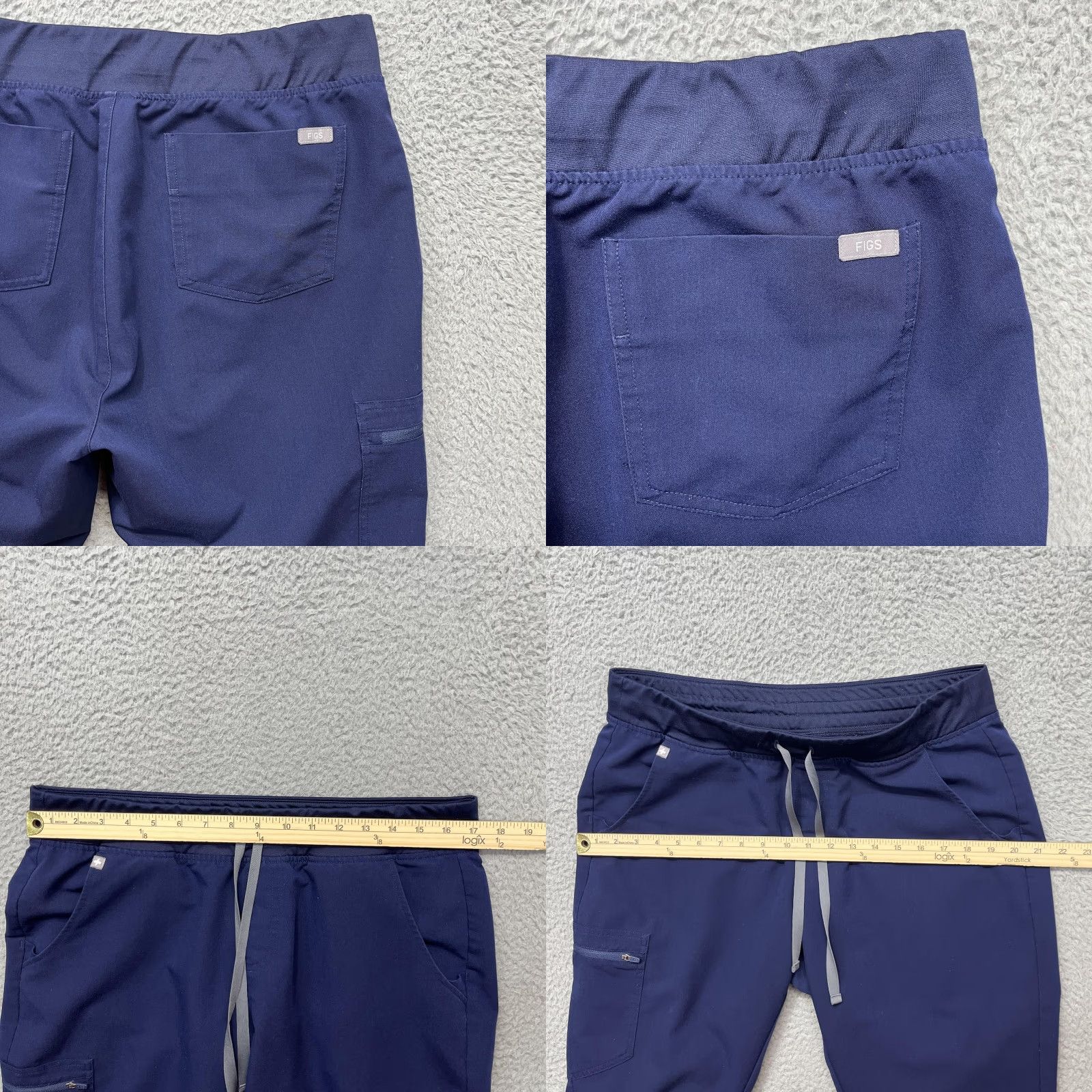 Vintage FIGS Zamora Jogger Scrub Pants Womens L Blue Technical Collection Medical Cargo Pant Size 36" / US 14 / IT 50 - 8 Thumbnail