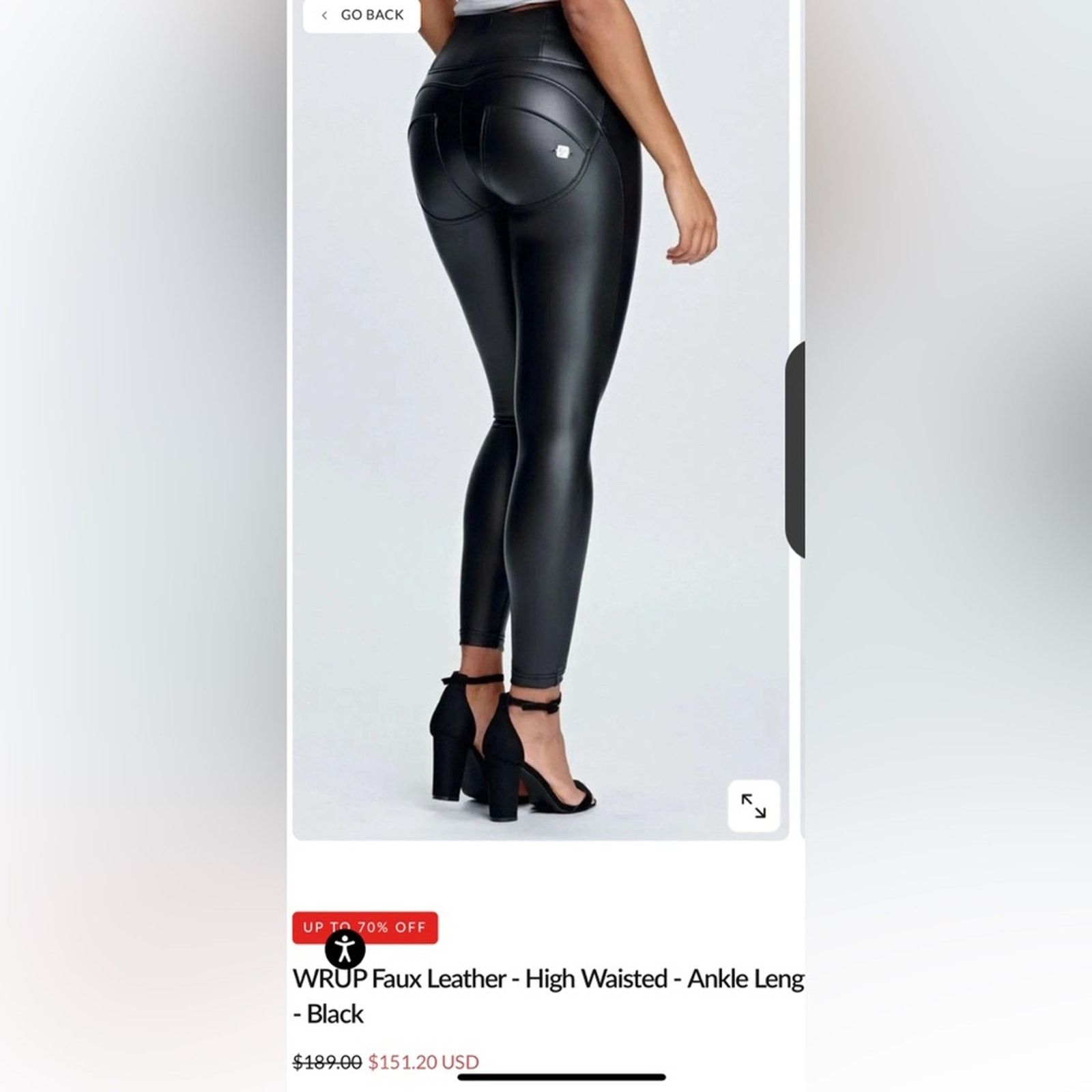 Other High-Waisted Black Faux Leather Leggings Size S Size 25" / US 0 / IT 36 - 2 Thumbnail