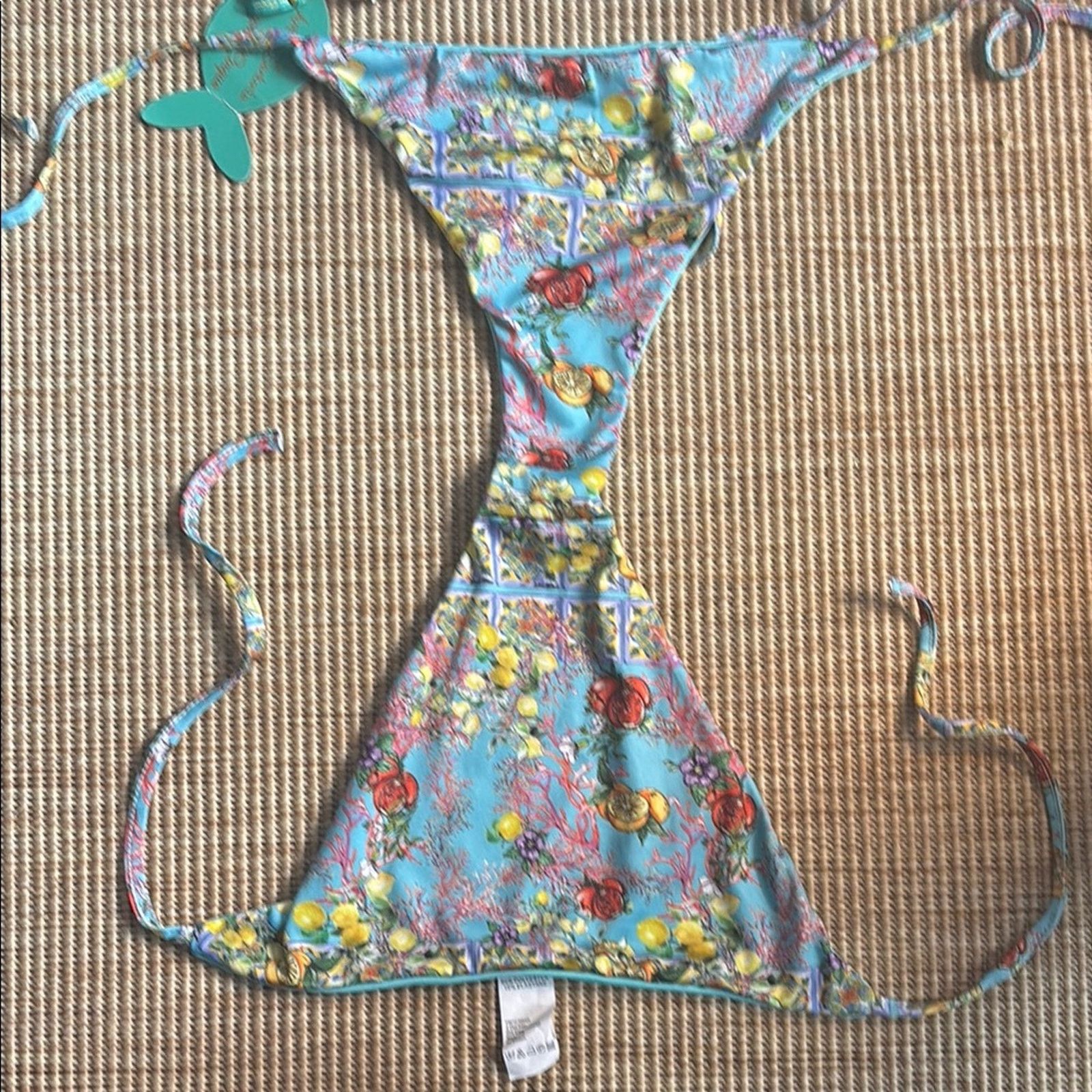 Other NWT Antica Sartoria Positano Blue Floral String Tie Bikini L Size ONE SIZE - 7 Thumbnail
