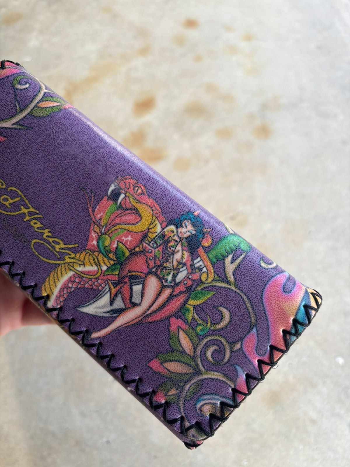 Ed Hardy Vintage Ed Hardy Tri Fold Leather Wallet Size ONE SIZE - 4 Thumbnail