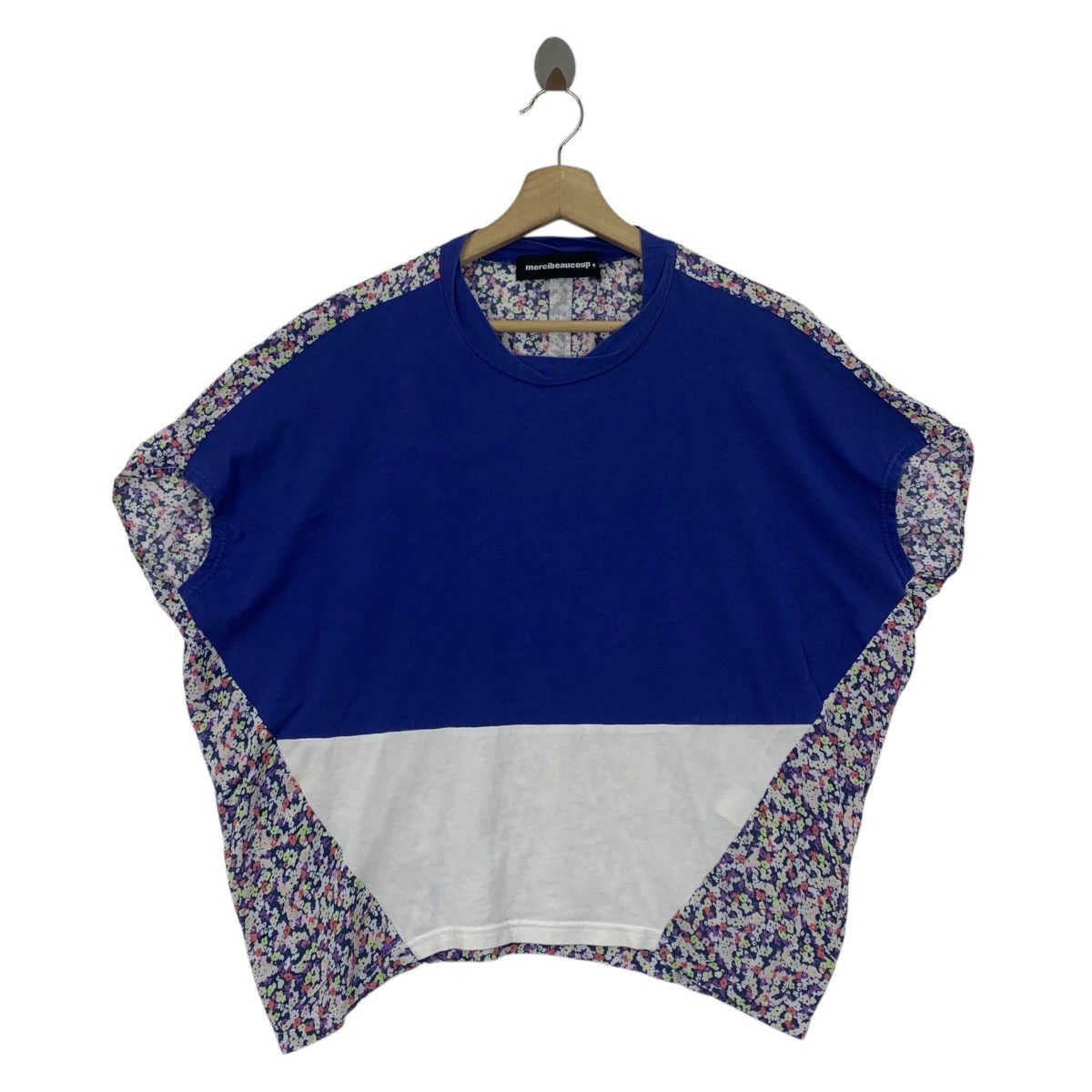 Issey Miyake × mercibeaucoup MERCIBEAUCOUP Cropped Baggy relaxed stylish floral women tee Size XXL / US 16-18 / IT 52-54 - 1 Thumbnail
