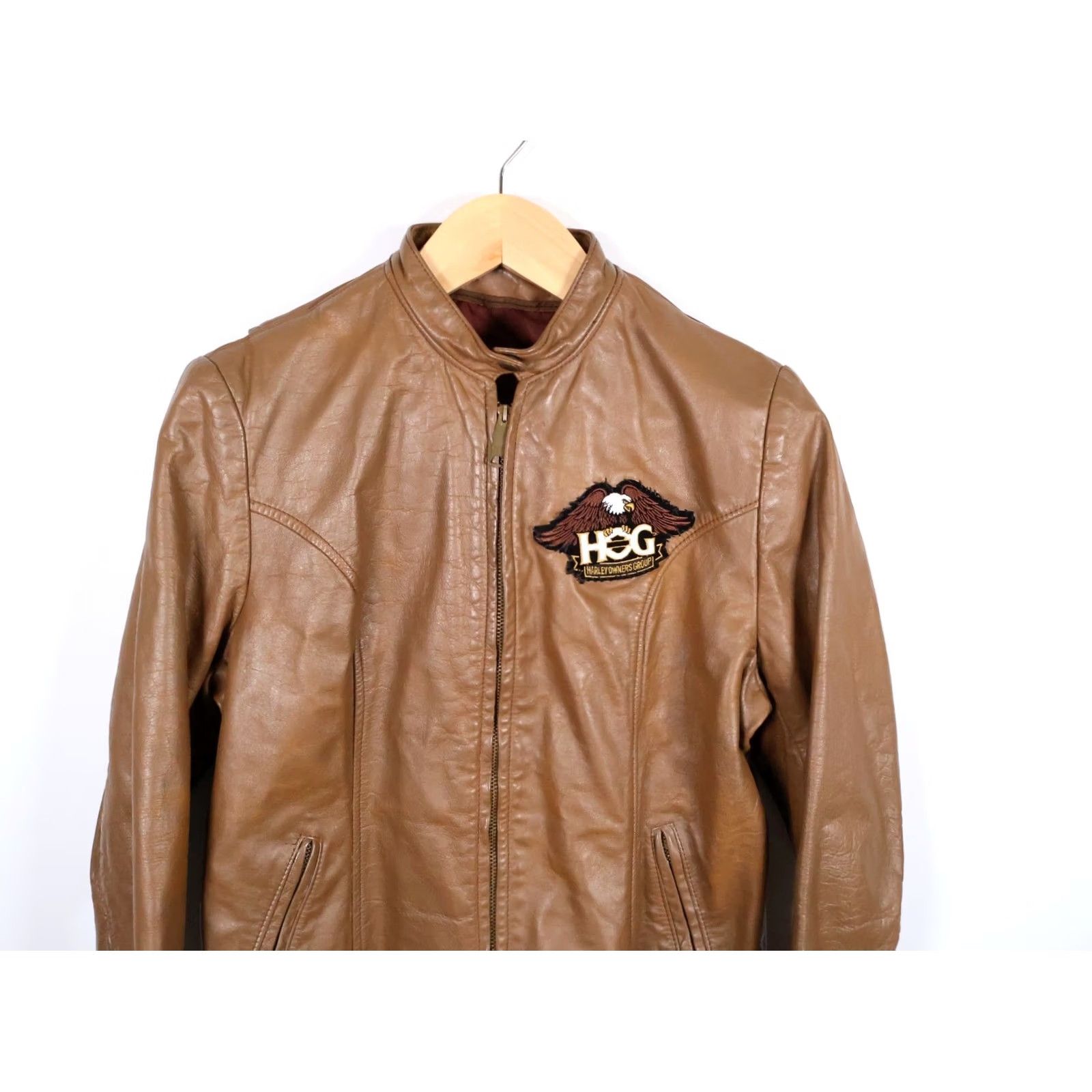 Brooks VINTAGE Brooks Sportswear Jacket Men's 40 (Medium) Brown Harley Patch Leather 60s Size US M / EU 48-50 / 2 - 4 Thumbnail