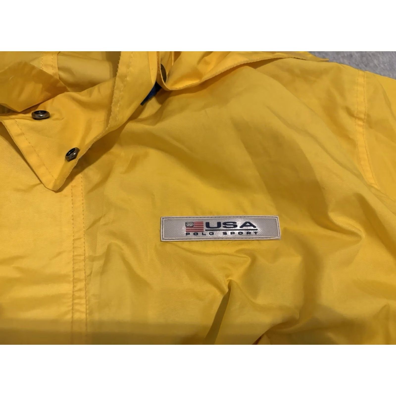 Ralph Lauren VINTAGE Ralph Lauren Polo Sport Windbreaker Jacket Yellow USA USA Ralph Lauren Small Men S Jacket Long Polyester Solid Windbreaker Mens Yellow Small Size US S / EU 44-46 / 1 - 2 Thumbnail