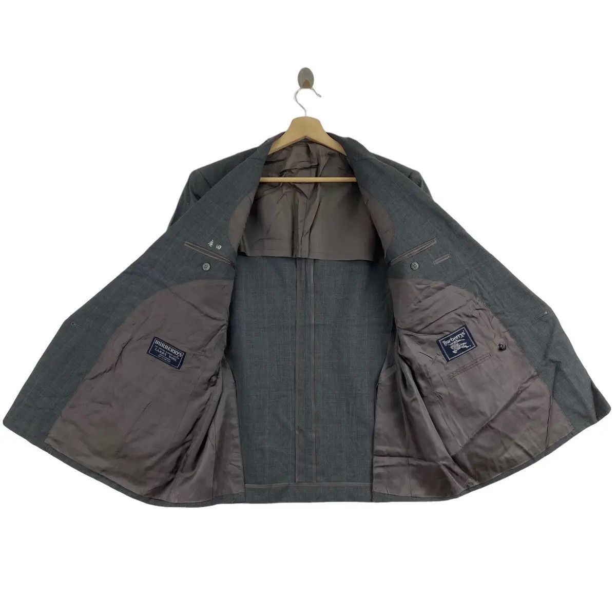 Burberry Vtg 90’ BURBERRY LONDON Double Breasted Blazer Lamb Wool Size 42R - 5 Thumbnail