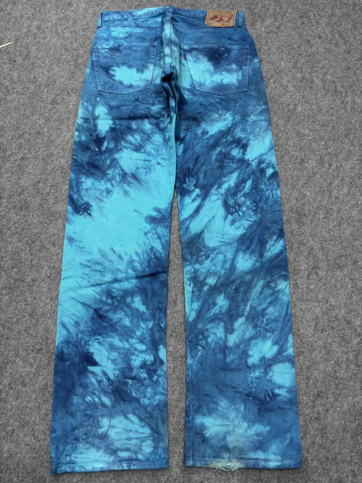 Designer 💥Vintage GO WEST Very Rare Tye Dye Sick Floral Denim F674 Size US 31 - 22 Thumbnail