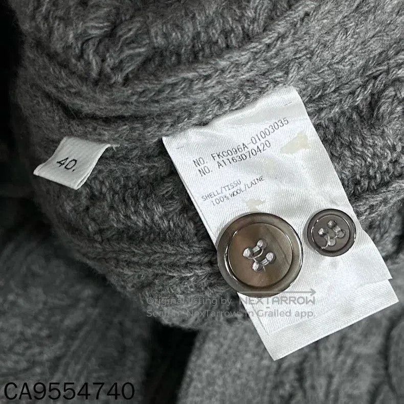 Thom Browne Thom Browne Handbag decorated gray knitted cardigan Size S / US 4 / IT 40 - 3 Thumbnail