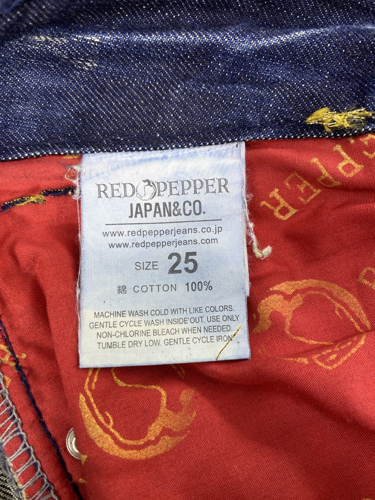 Japanese Brand Red Pepper Blue Wash Bootcut Jeans - J1053 Size 29" - 11 Thumbnail