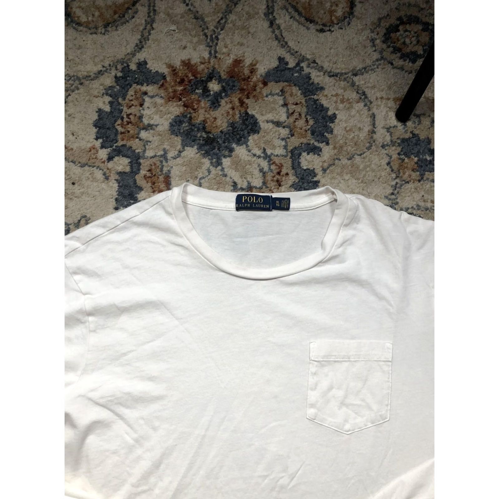 Polo Ralph Lauren Polo Ralph Lauren Shirt Mens XL White Long Sleeve Pocket Tee Pony Logo Crewneck Size US XL / EU 56 / 4 - 2 Thumbnail